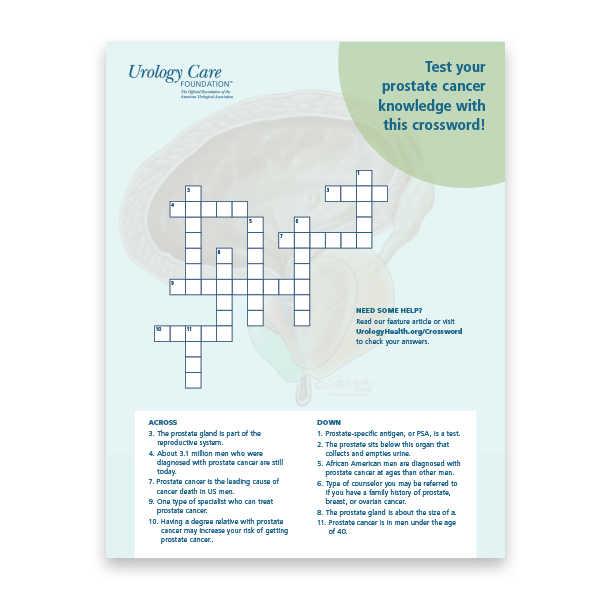 Test your prostate cancer knowledge with this crossword!